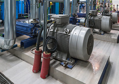 Large industrial vibrating compressor with Tico materials inside factory